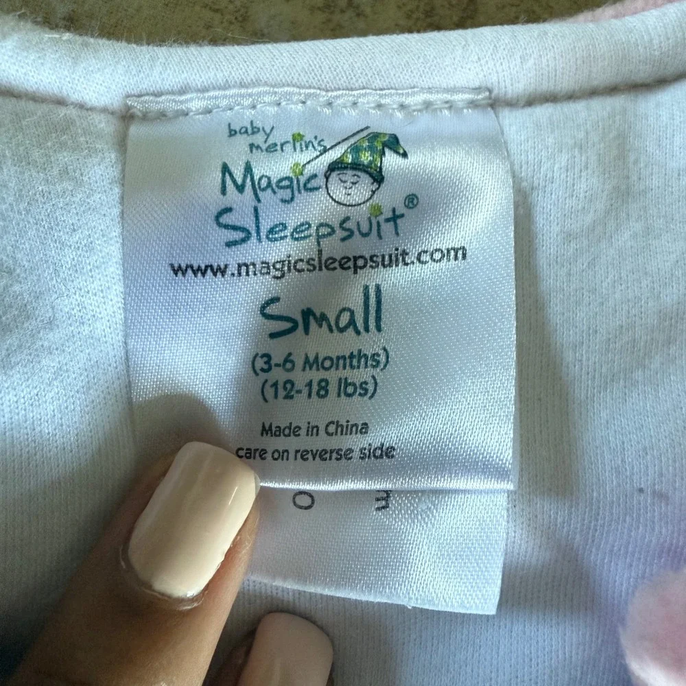 Baby Merlin's Magic Sleepsuit Pink Size‎ Small 3-6 Months 12-18 Lbs Swaddle